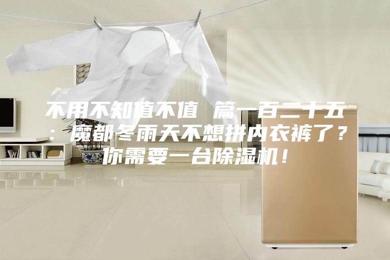不用不知值不值 篇一百二十五：魔都冬雨天不想拼內(nèi)衣褲了？你需要一臺(tái)除濕機(jī)！